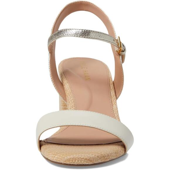 NWT Cole Haan Women's Josie Block Heeled Sandal, Ivory/Soft Gold-Size 11 - Picture 2 of 6